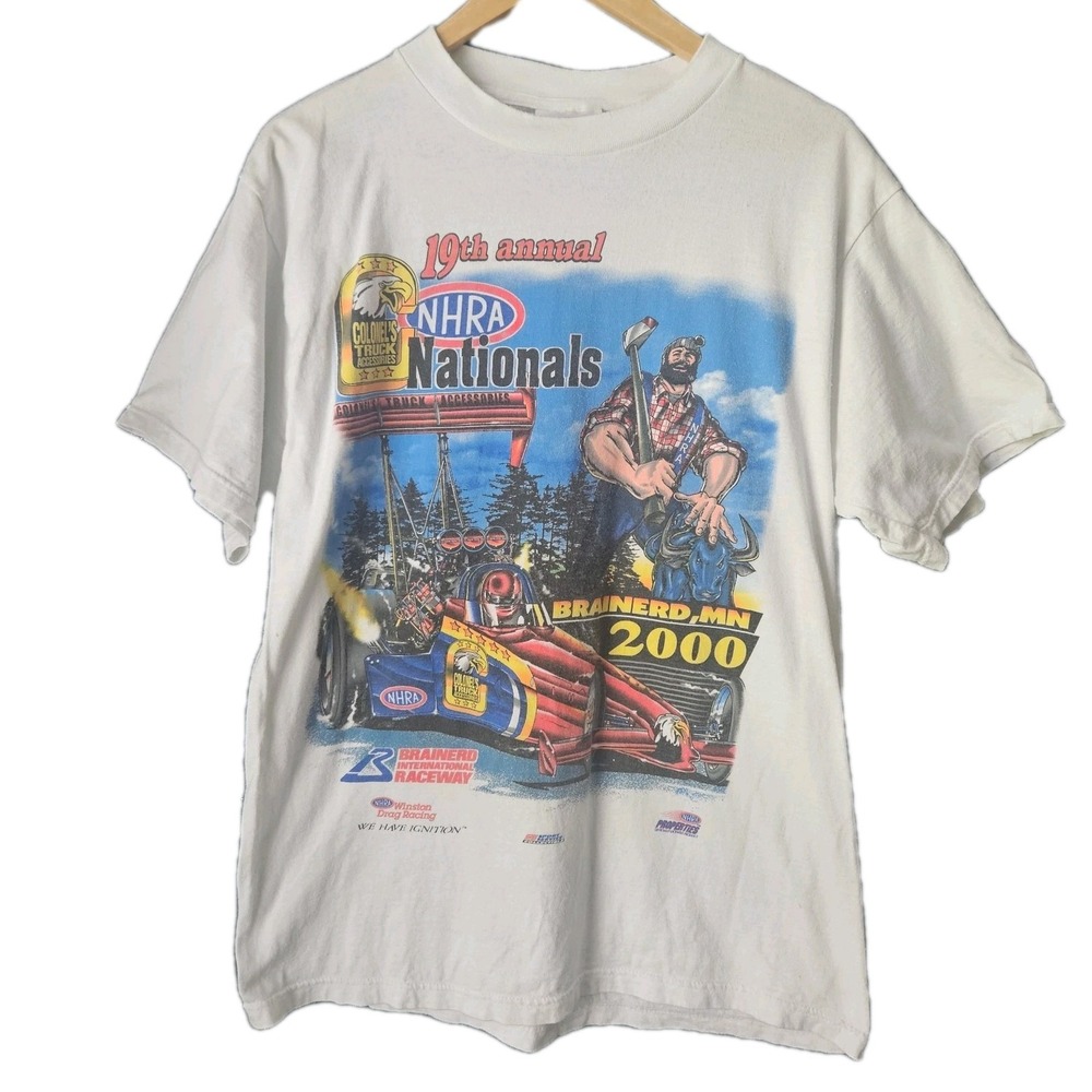 Vintage NHRA Nationals Brainerd MN BIR Winston Drag Racing Y2K Mens Sz Medium